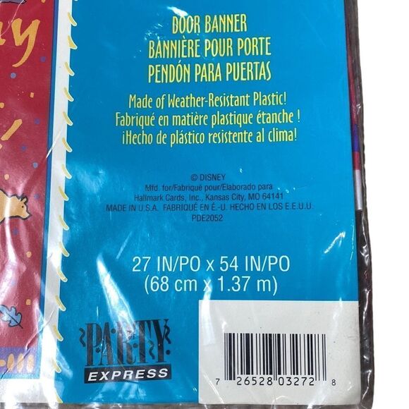 Disneys Pocahontas vintage birthday party door banner NIP - Picture 2 of 3